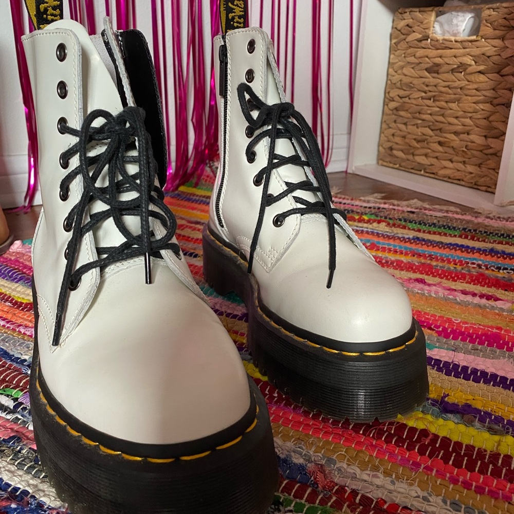 White Platform Doc Marten Boots